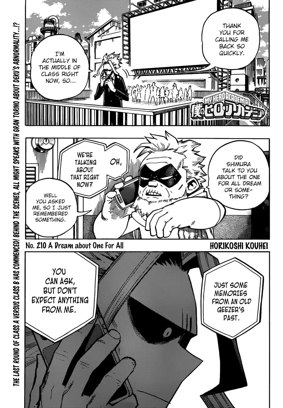 Boku No Hero Academia Chapter 210: A Dream About One For All - Picture 1