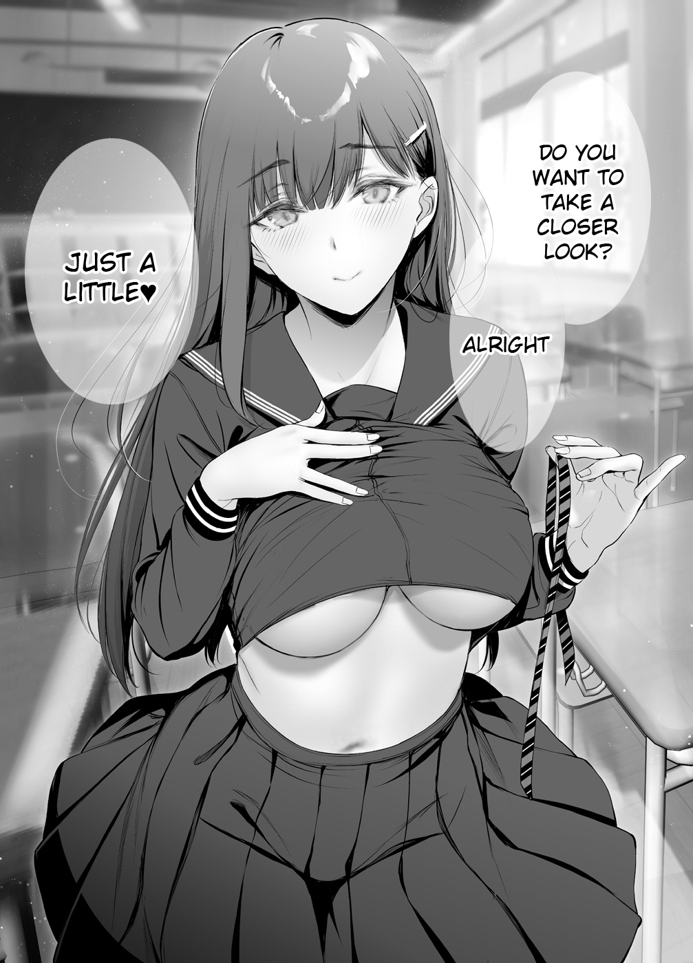Kininaru Danshi Ni ○○ Suru On'nanoko. Chapter 57: A Secretly Lewd Classmate Who Calls The Boy She's Interested In To An Empty Classroom To Tell Him That She Hasn't Been Wearing Anything All Day. - Picture 1