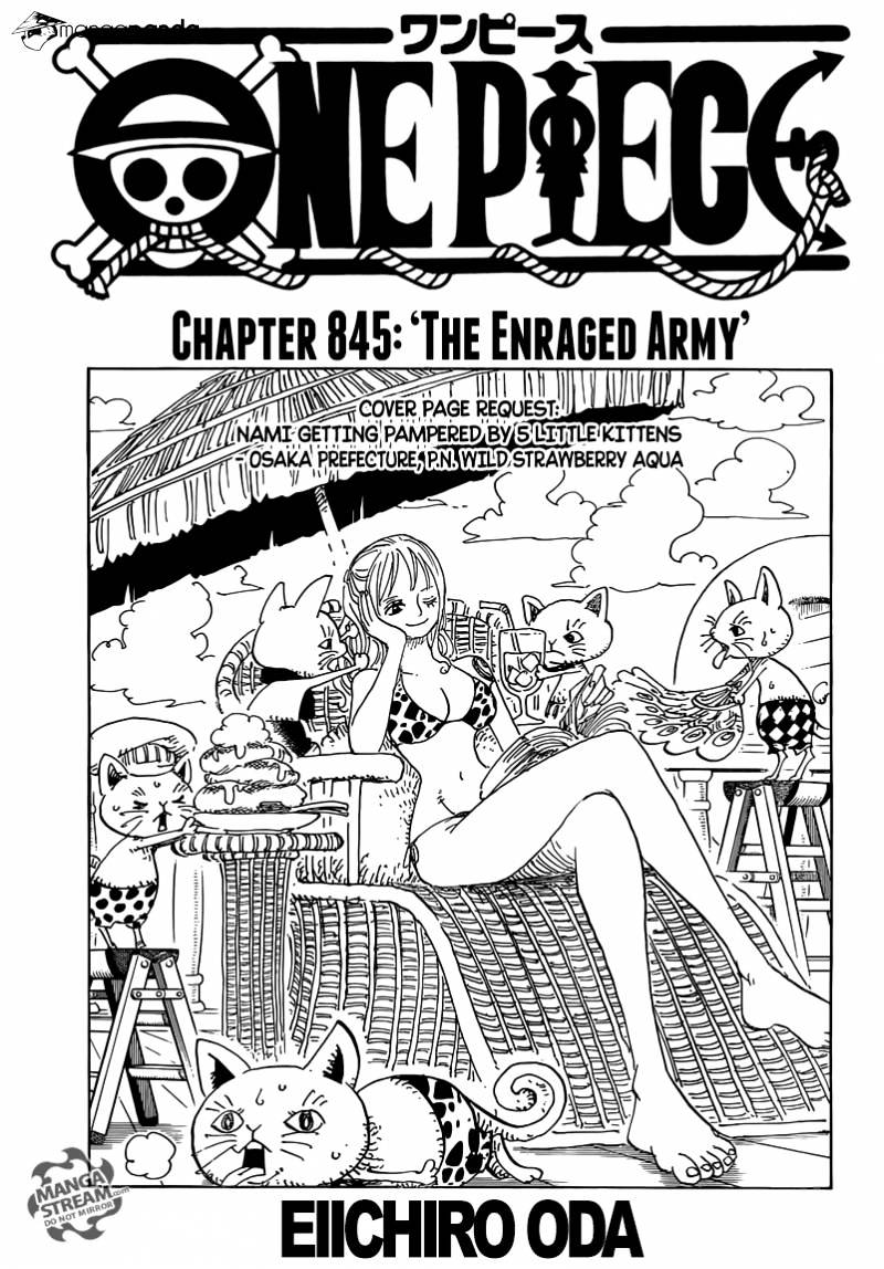 One Piece Chapter 845 : The Enraged Army - Picture 1