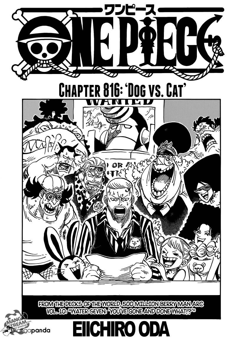 One Piece Chapter 816 : Dog Vs Cat - Picture 1