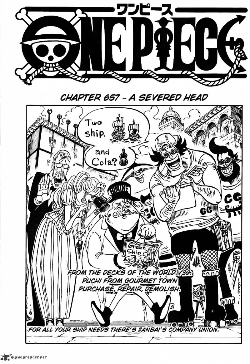 One Piece Chapter 657 : A Severed Head - Picture 1