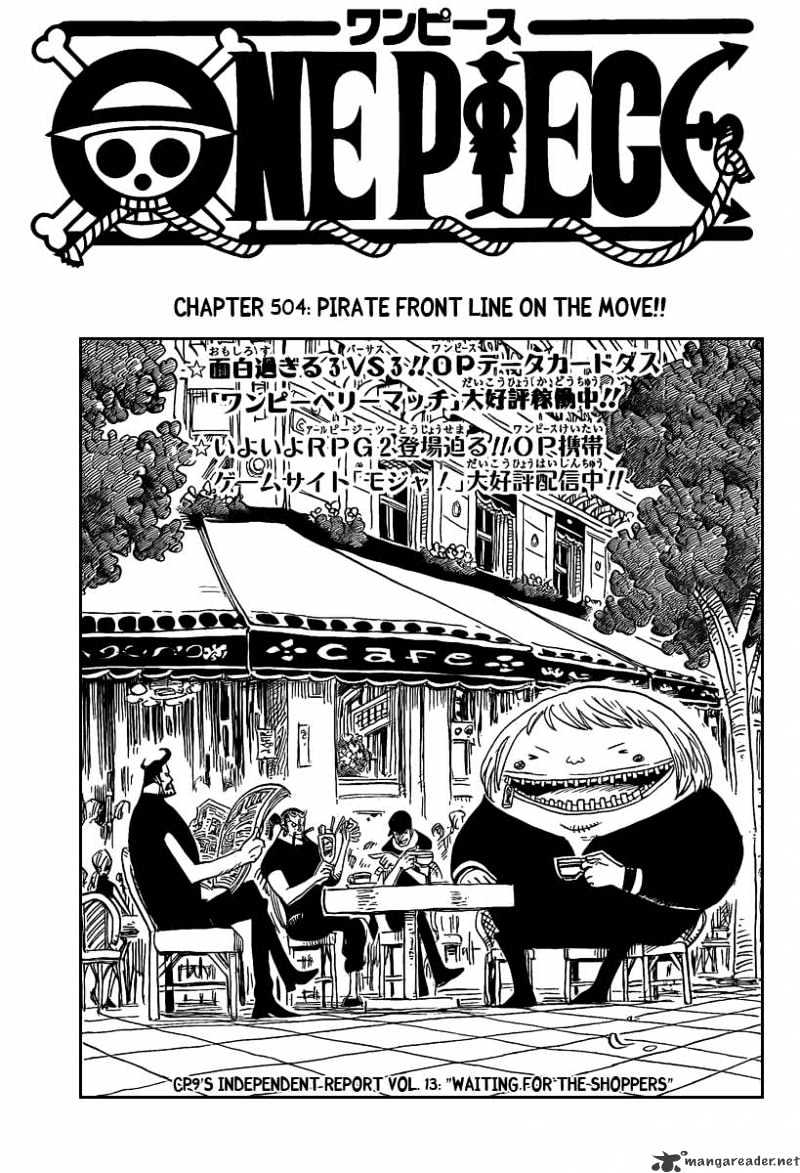One Piece Chapter 504 : Pirate Front Line On The Move!! - Picture 1