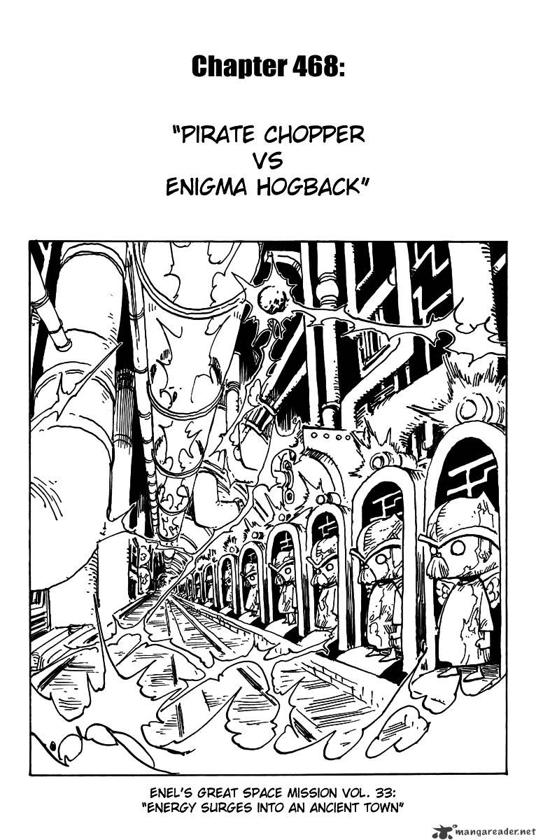 One Piece Chapter 468 : Pirate Chopper Vs Enigma Hogback - Picture 1