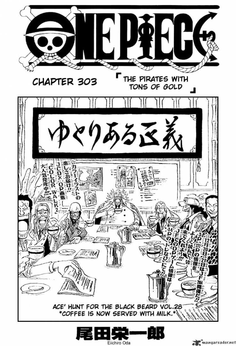 One Piece Chapter 303 : The Pirates With Tones Of Gold - Picture 1