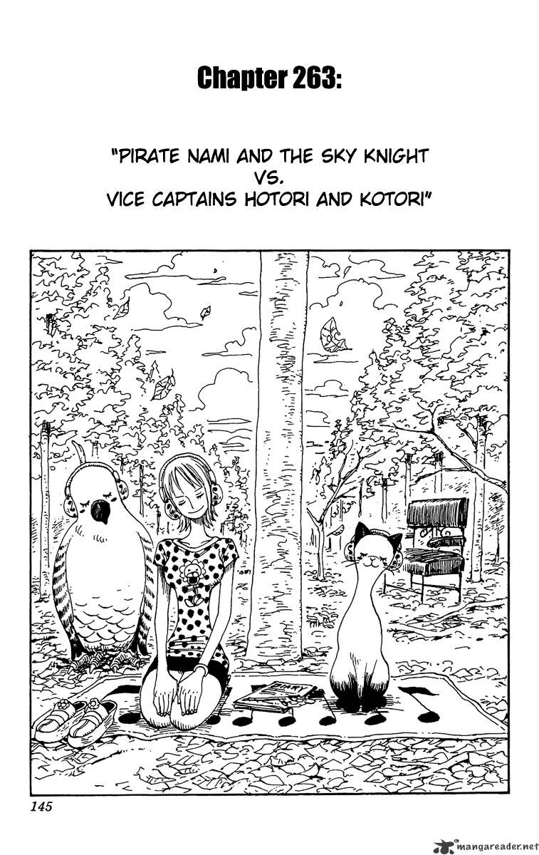 One Piece Chapter 263 : Nami And The Strange Knight V.s. 2Nd Captains Hotori And Kotori - Picture 1