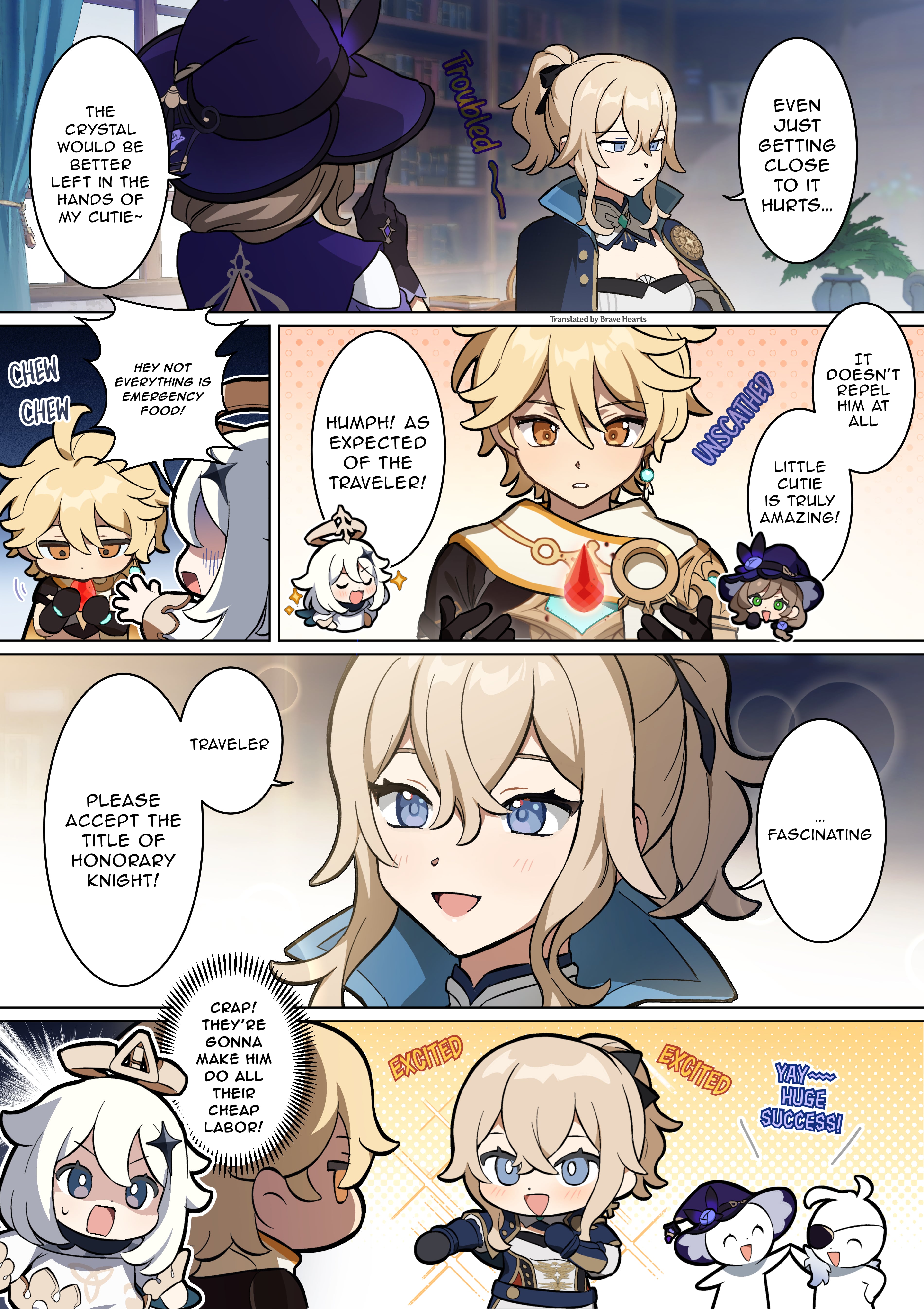 Genshin Impact 4-Koma Chapter 16: Become An Honorary Knight - Picture 1