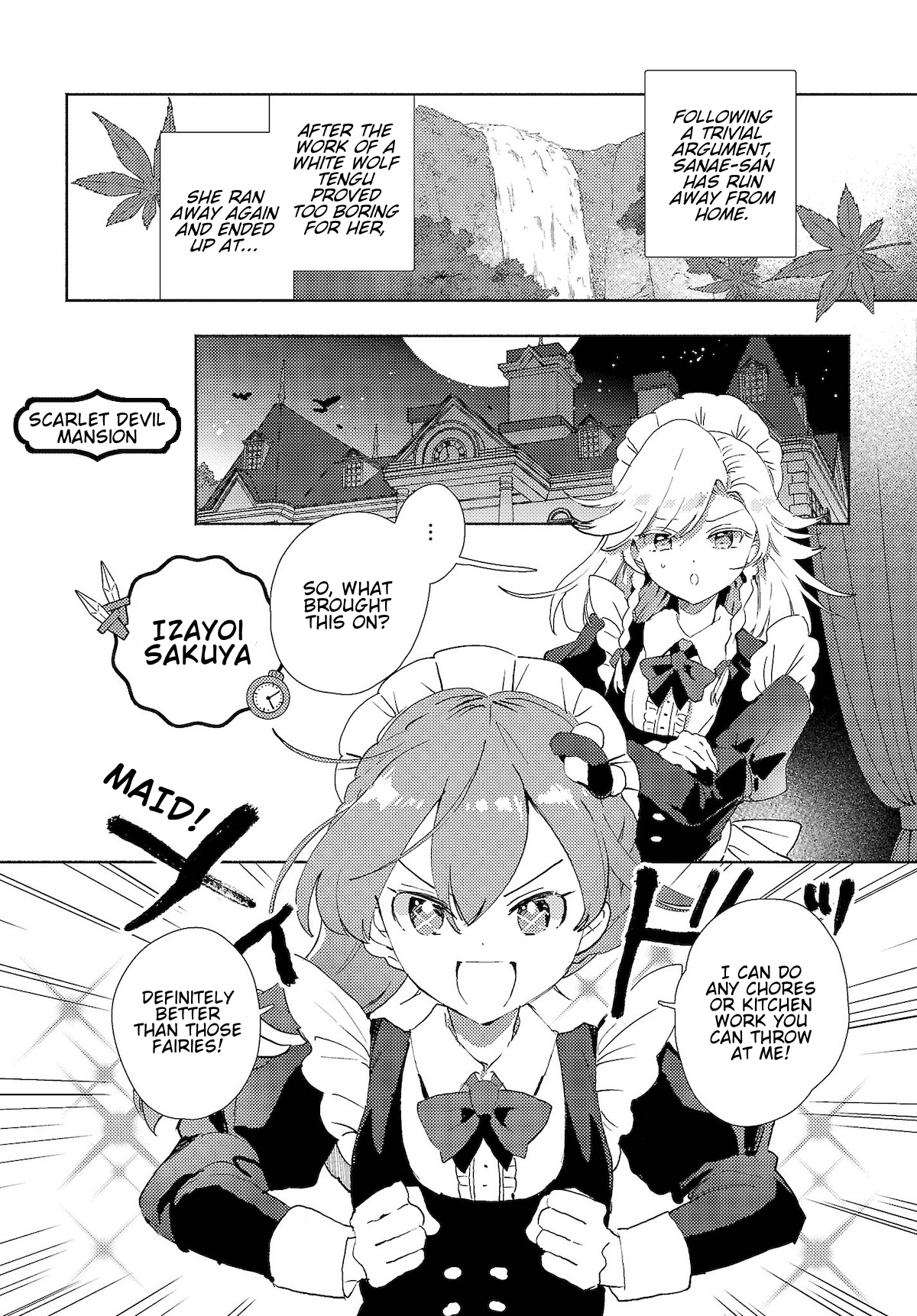 Touhou - Sanae-San Is On The Run! Chapter 2.1: Sanae-San Is Going To Be A Maid - Picture 2