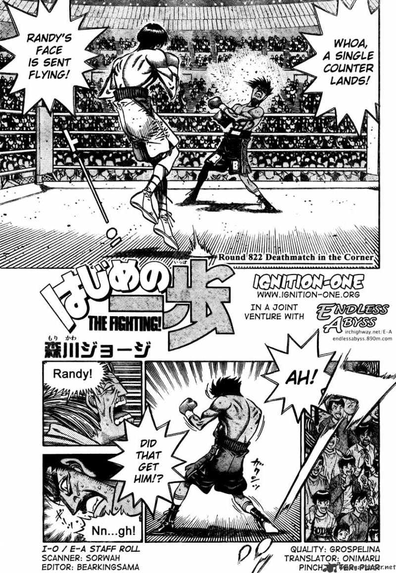 Hajime No Ippo Chapter 822 : Deathmatch In The Corner - Picture 1