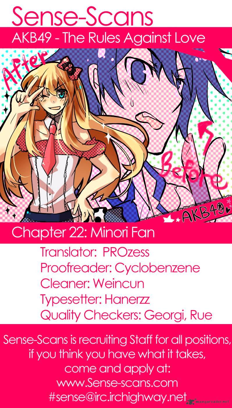Akb49 - Renai Kinshi Jourei Chapter 22 : Minori Fan - Picture 3