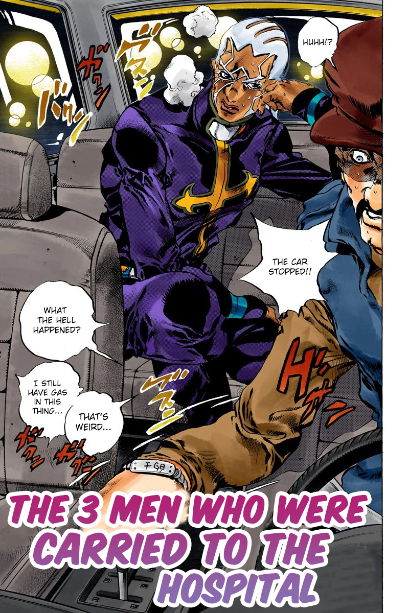 Jojo's Bizarre Adventure Part 5 - Vento Aureo Vol.12 Chapter 103: The 3 Men Who Were Carried To The Hospital - Picture 1