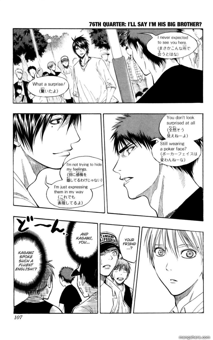 Kuroko No Basket Vol.09 Chapter 076 : I'll Say I'm His Big Brother? - Picture 1