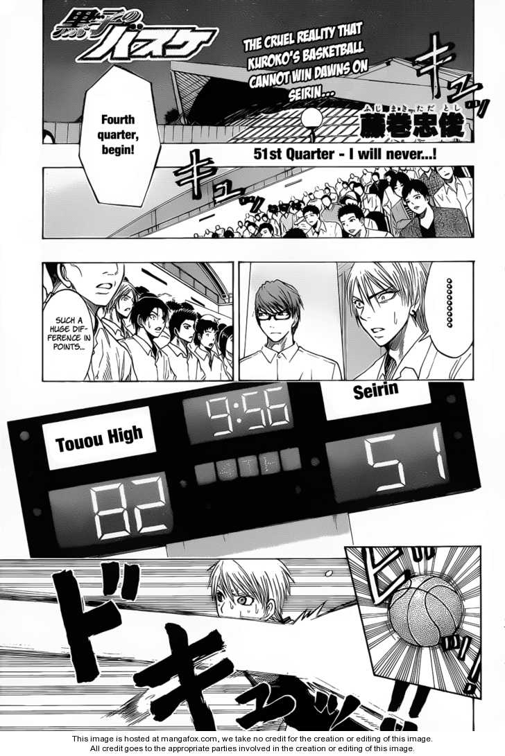 Kuroko No Basket Vol.06 Chapter 051 : I Will Never...! - Picture 2