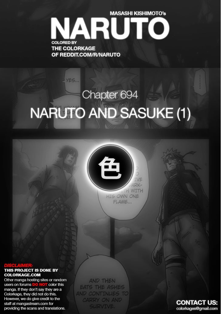 Naruto Vol.72 Chapter 694.1 : Naruto And Sasuke (1) - Picture 1