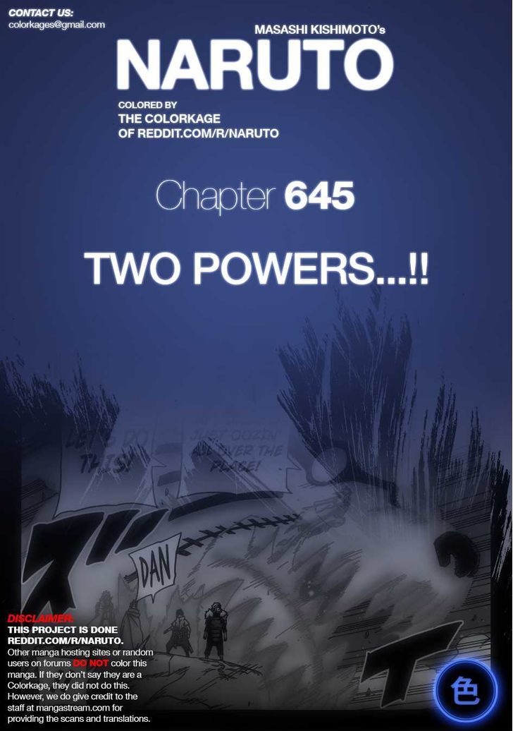 Naruto Vol.67 Chapter 645.1 : Two Powers...!! - Picture 1