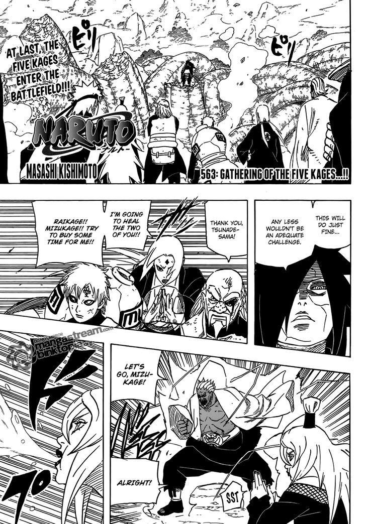Naruto Vol.59 Chapter 563 : Gathering Of The Five Kages!! - Picture 1