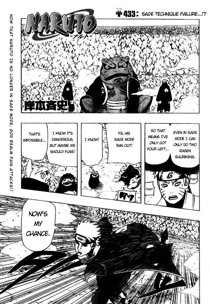Naruto Vol.47 Chapter 433 : Sage Technique Failure?! - Picture 1