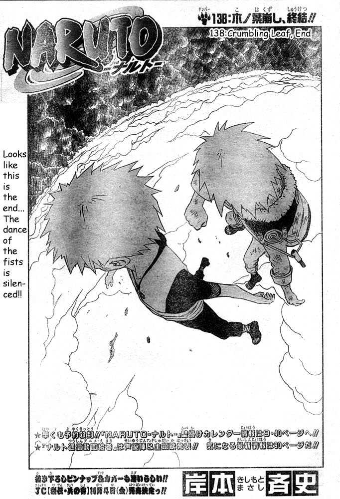 Naruto Vol.16 Chapter 138 : Operation Destroy Konoha, Terminated!! - Picture 1