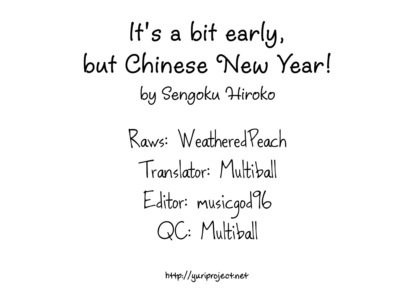 It’S A Bit Early, But Chinese New Year! - Page 1