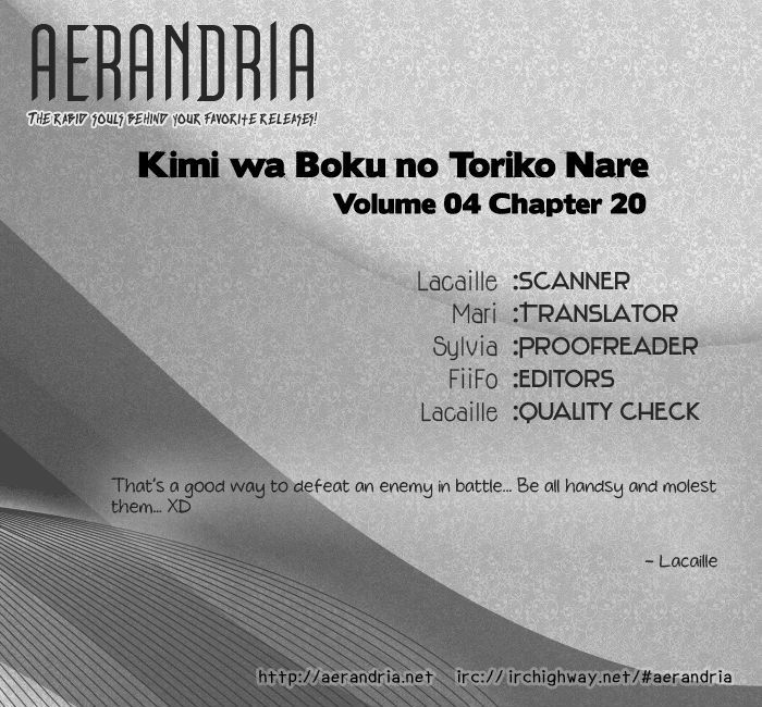 Kimi Wa Boku No Toriko Nare Vol.4 Chapter 20 - Picture 2